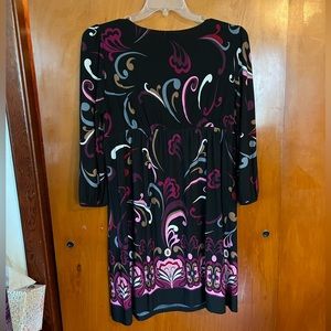 Cute retro dress, Paisley print, Elastic 3/4 sleeves.